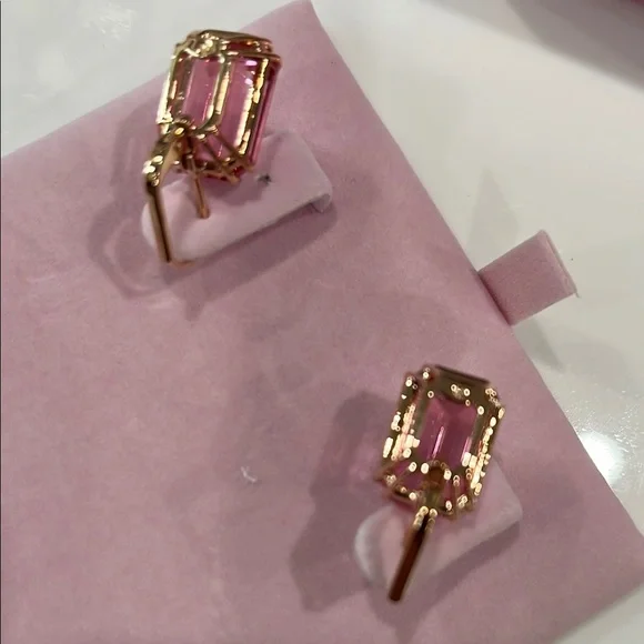 SWAROVSKI Millenia drop earrings Octagon cut, Pink, Rose gold-tone plated NEW - Picture 6 of 6